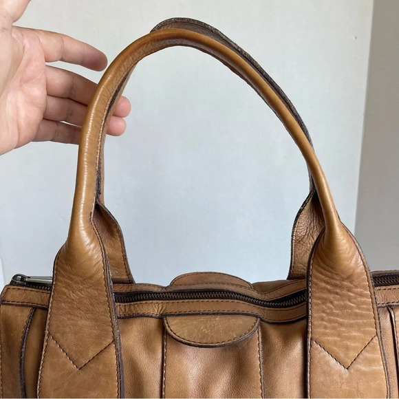 Fossil Vintage Reissue Tan Leather Satchel Shoulder Bag Business Shoulder Bag - Picture 3 of 16